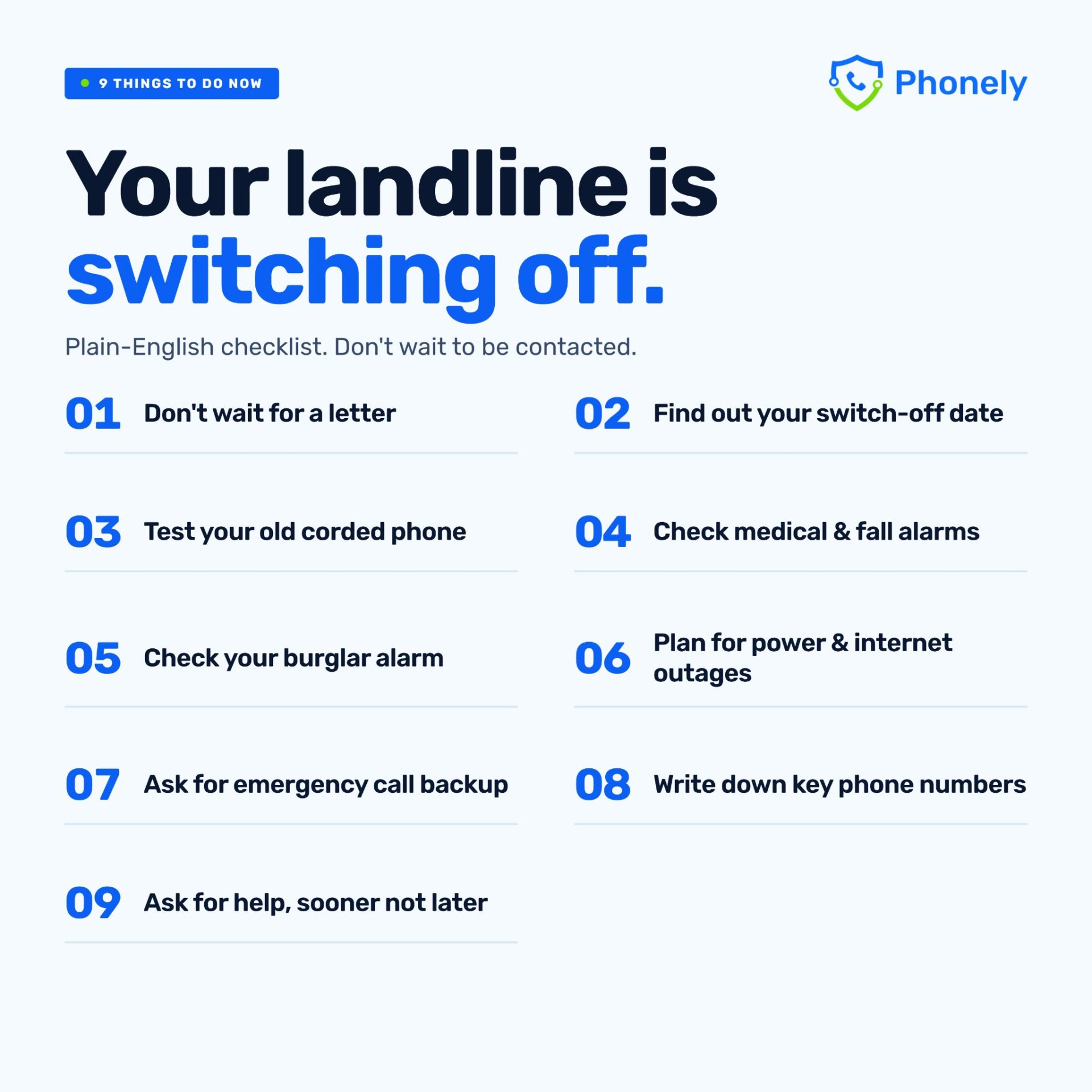 PSTN landline switch off info